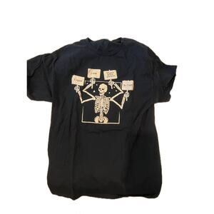 Skeleton Left the Party T-shirt, Fruit of the Loom Mens M
